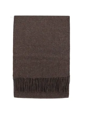 100% Baby Alpaca Woven Scarf - Natural Bark Brown Mélange