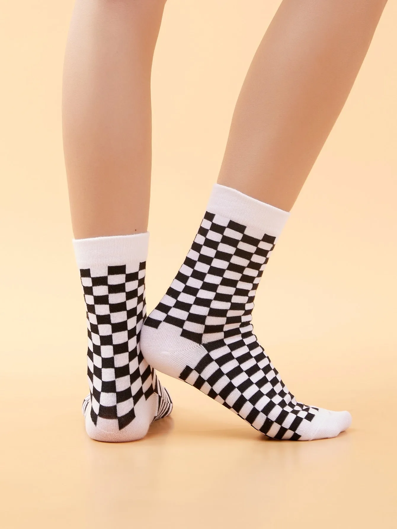 2pairs Plaid Pattern Socks Silly Socks for Women Funky Socks Funny Socks Novelty