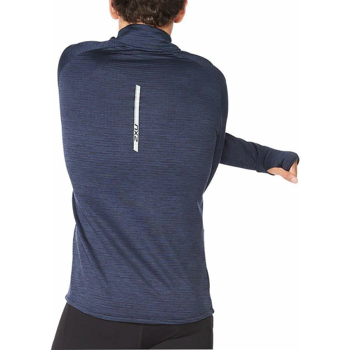 2XU Ignition Half Zip Long Sleeve Mens Running Top - Navy