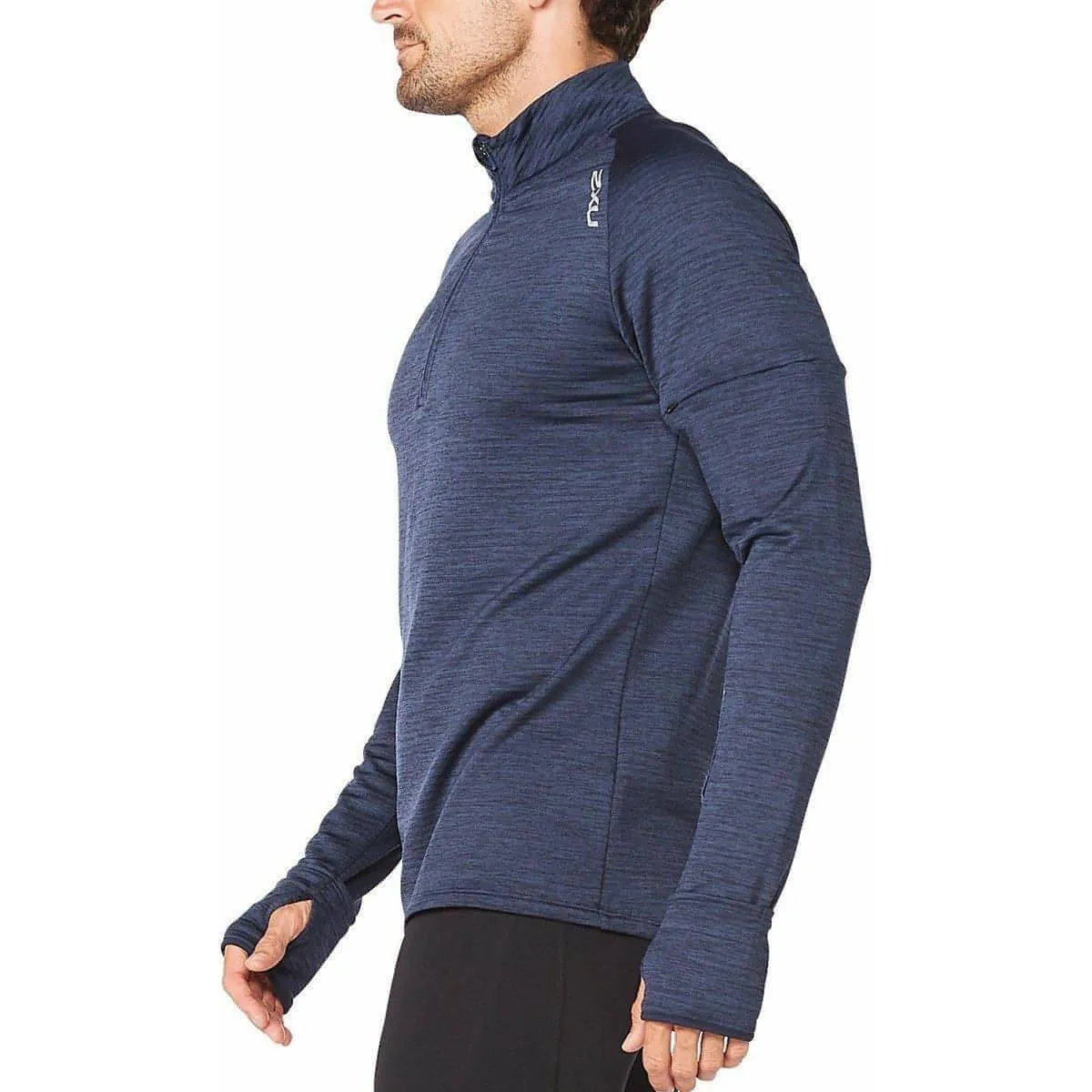 2XU Ignition Half Zip Long Sleeve Mens Running Top - Navy