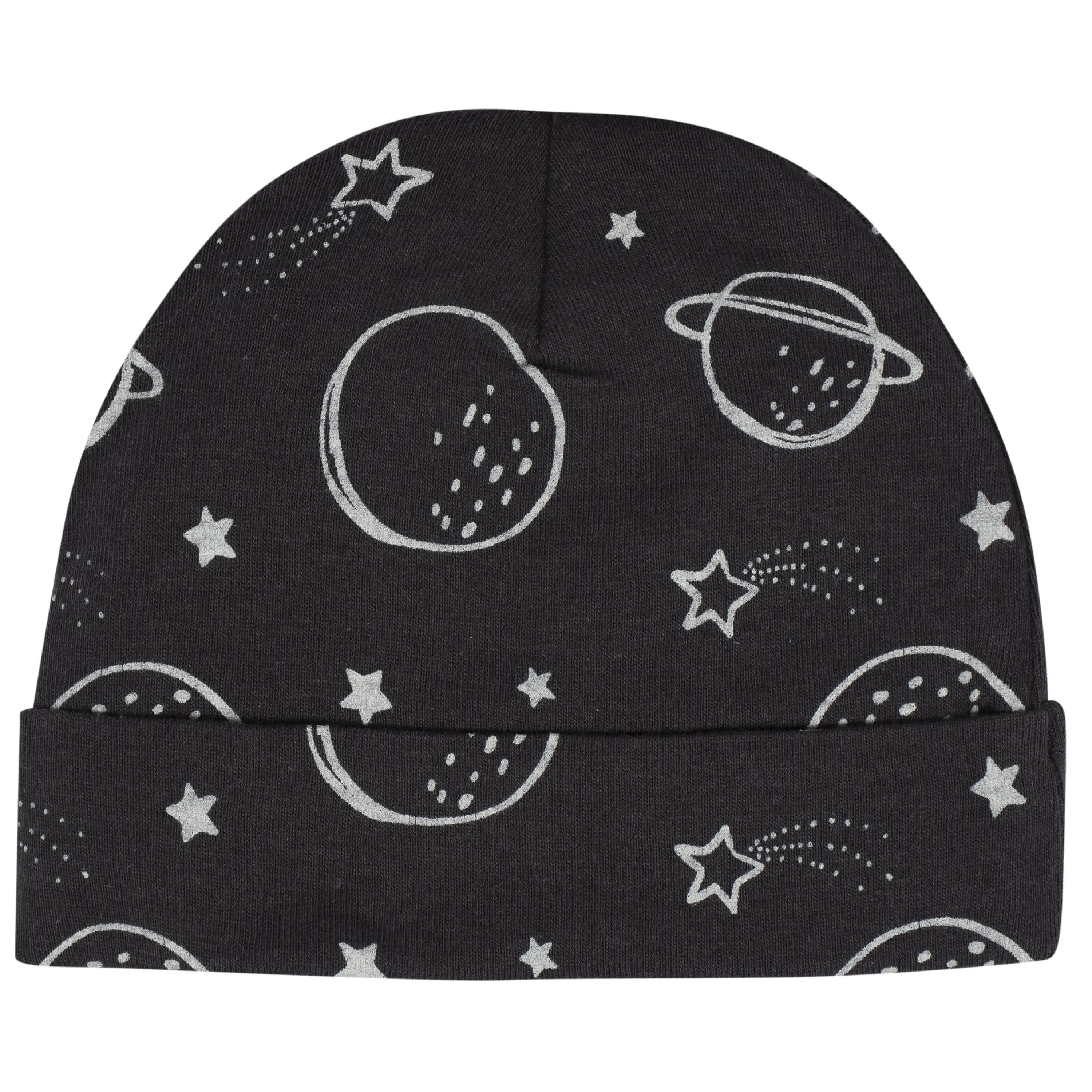 8-Piece Baby Boys Space Explorer No Scratch Mittens & Caps Set