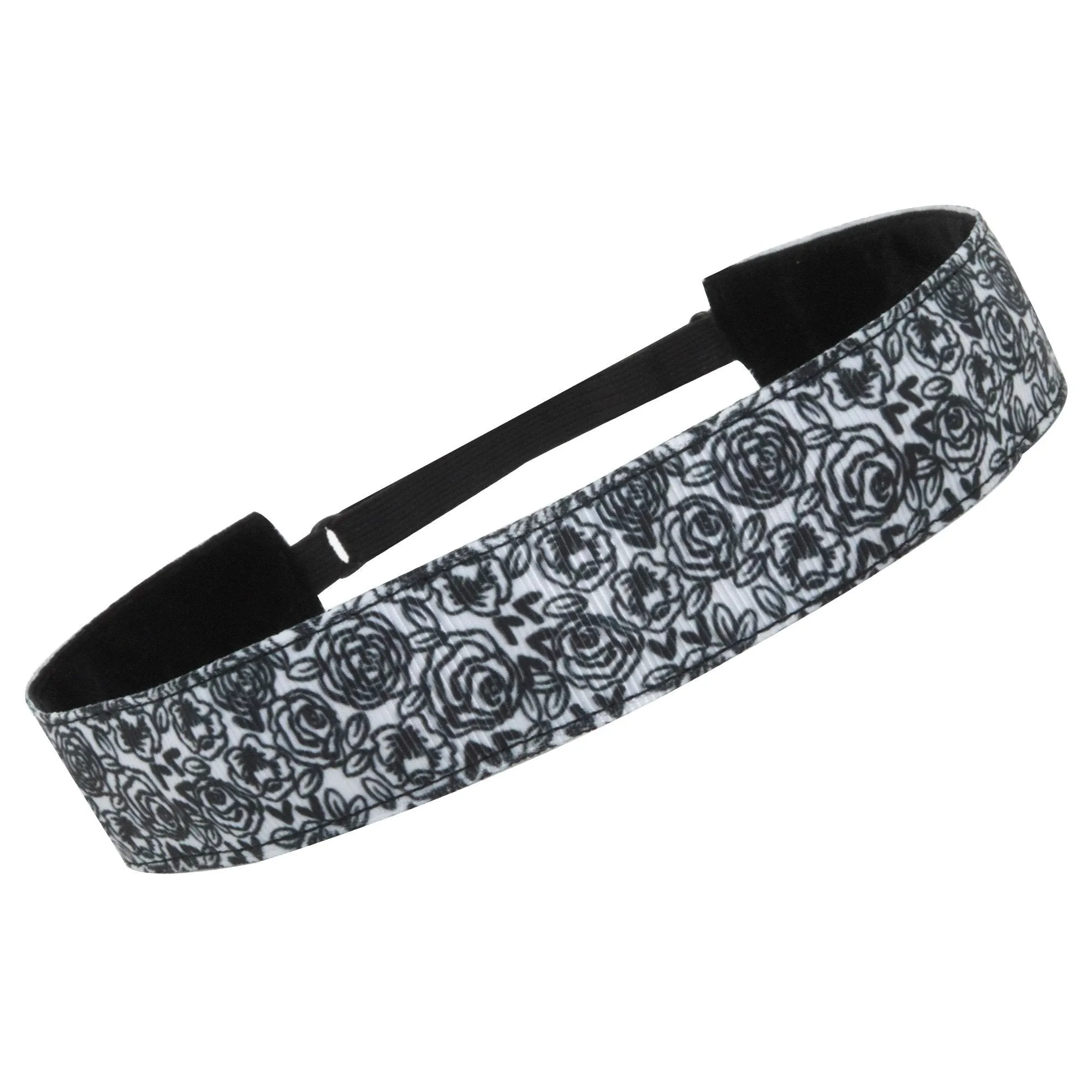 Adjustable No Slip Black & White Headband