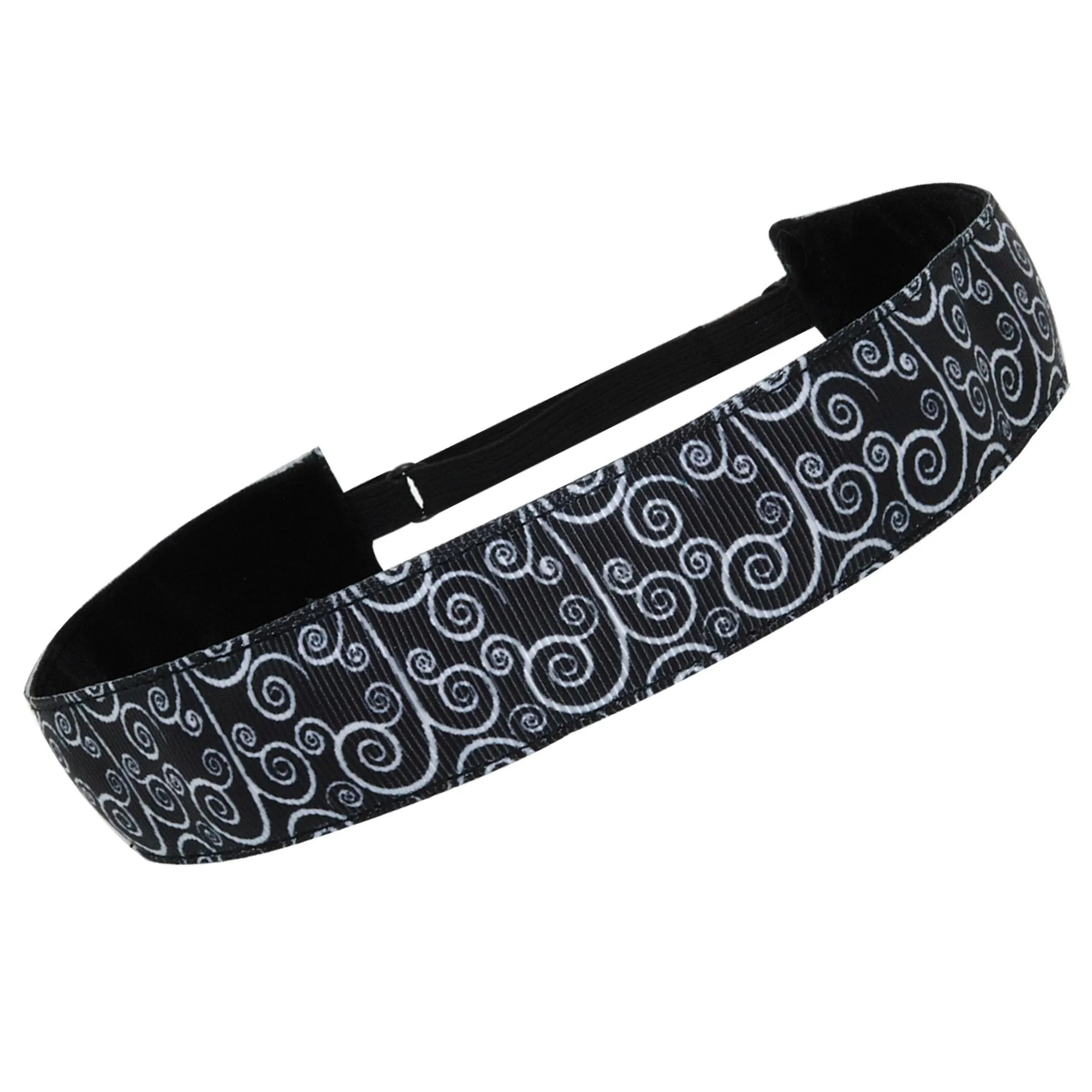 Adjustable No Slip Black & White Headband