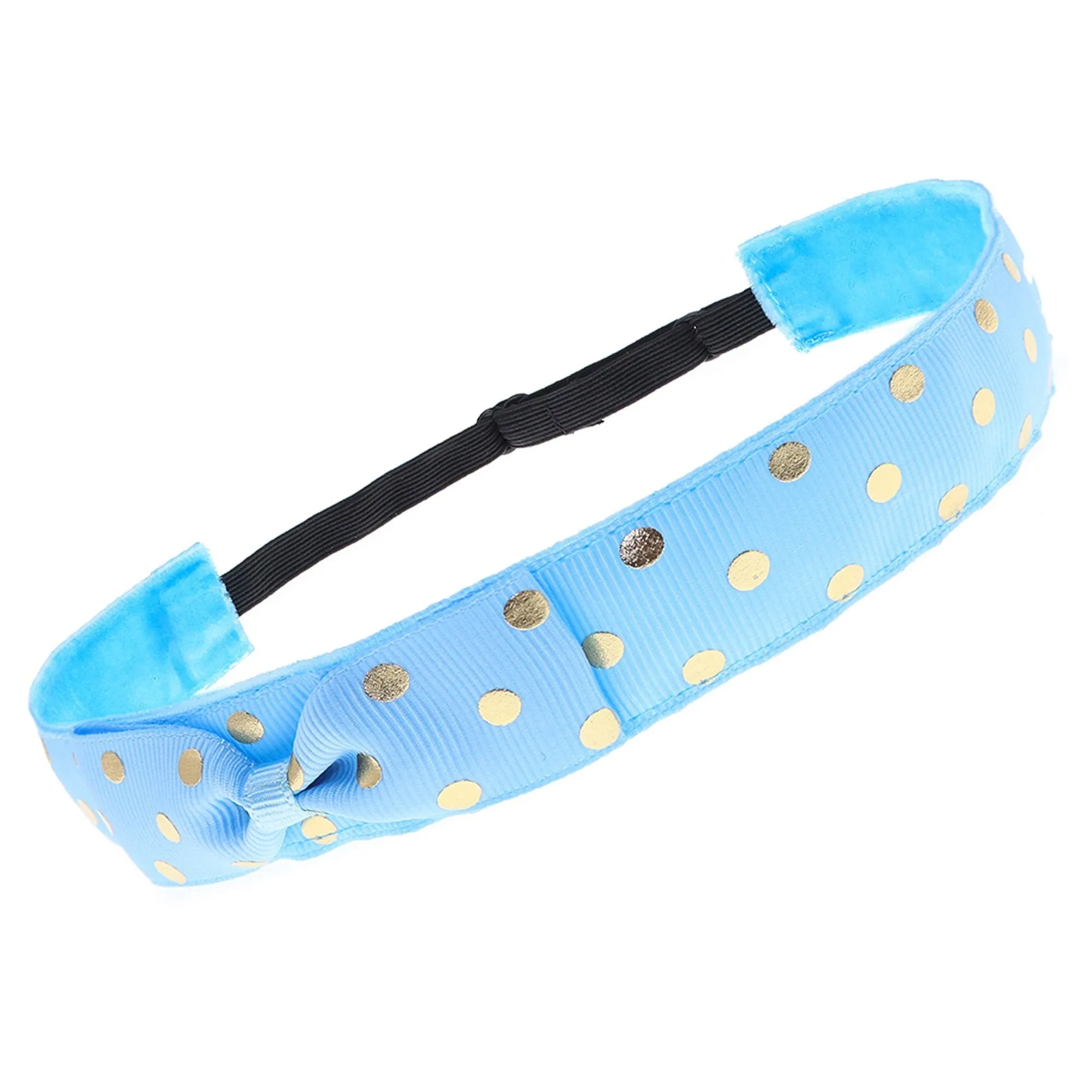 Adjustable No Slip Polka Dot Bow Headband