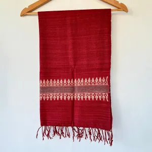 Ahimsa Silk Stole for Women | Maroon | Traditional Motifs