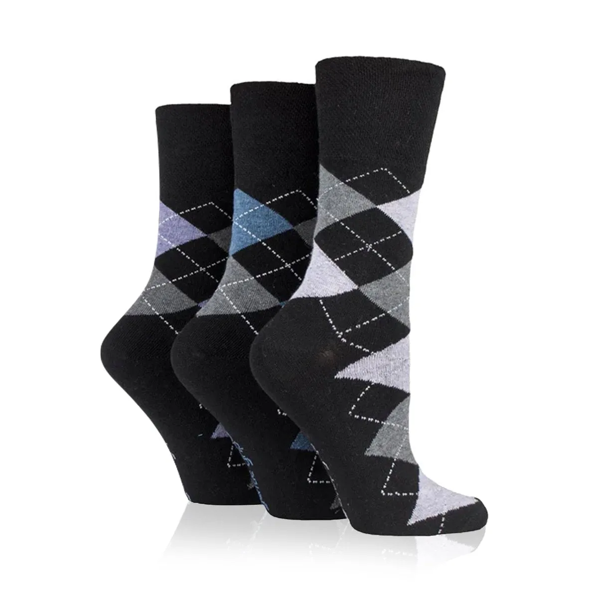 Argyle with Color Non Binding Socks for Women