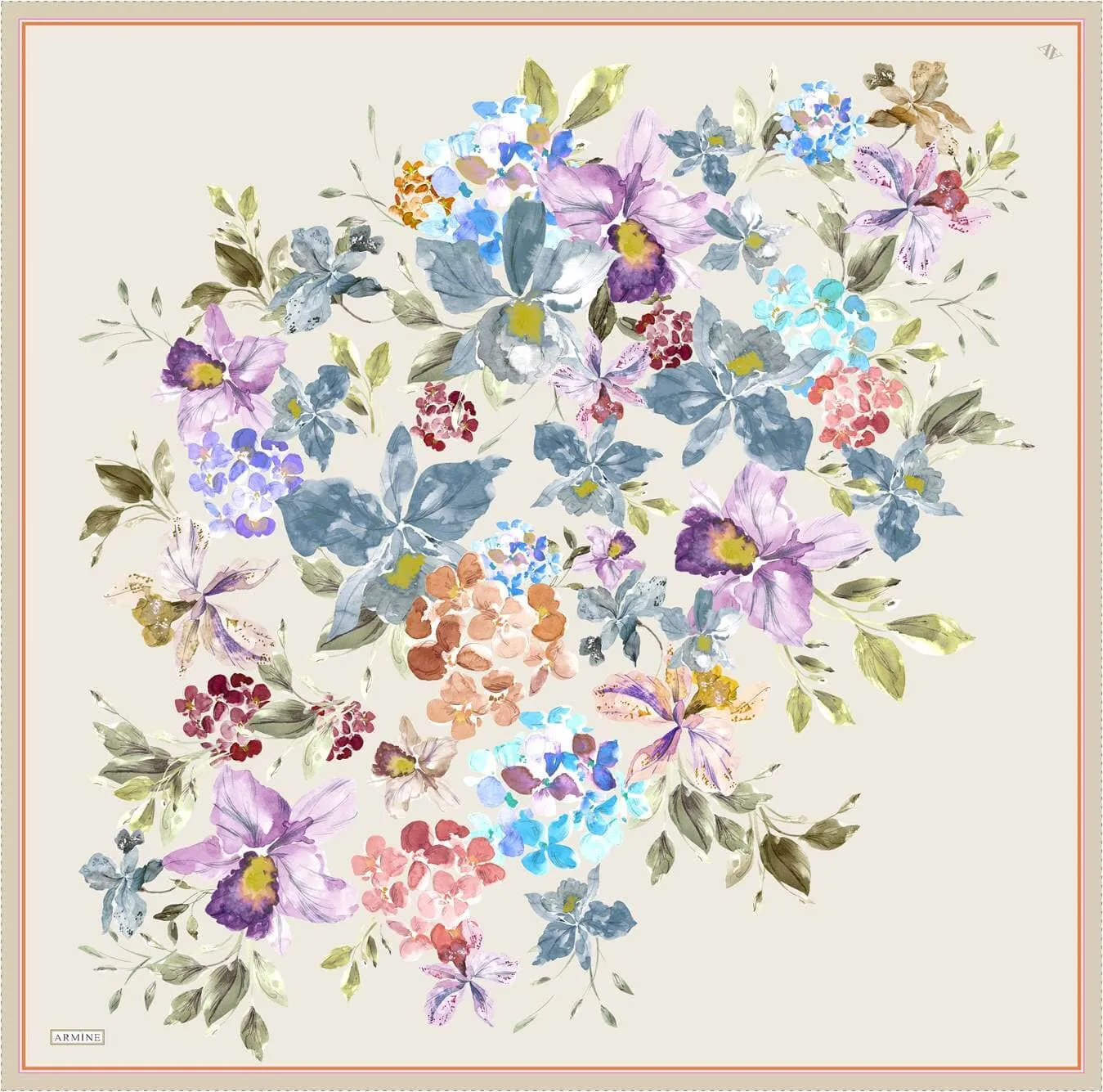 Armine Fior Floral Silk Scarf #34