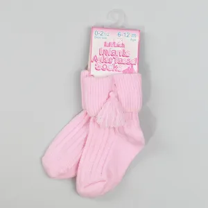 Baby Girl Ankle Socks with Tassels Pink