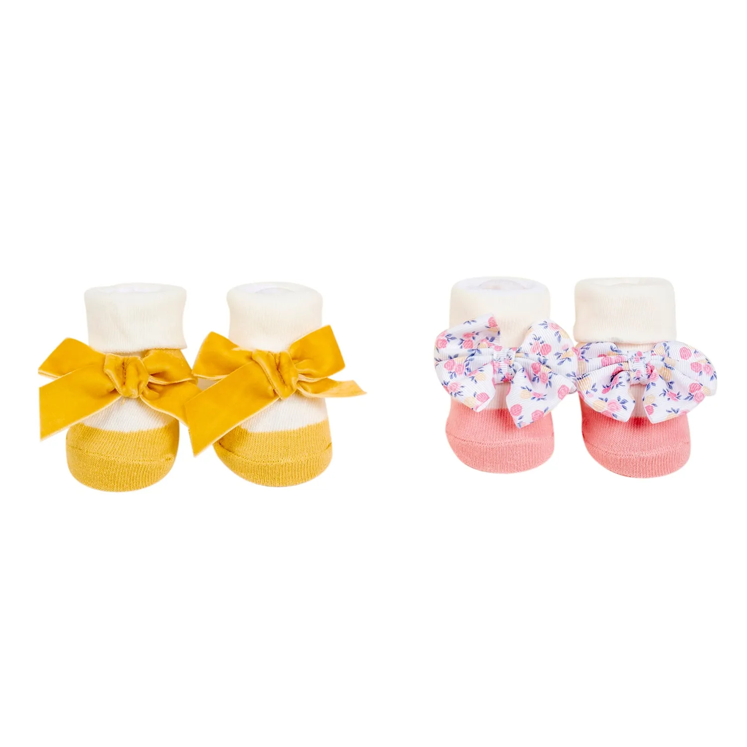 Baby Moo Little Miss Sunshine Infant Girl 4-Piece Gift Hairband And Socks Set - Pink