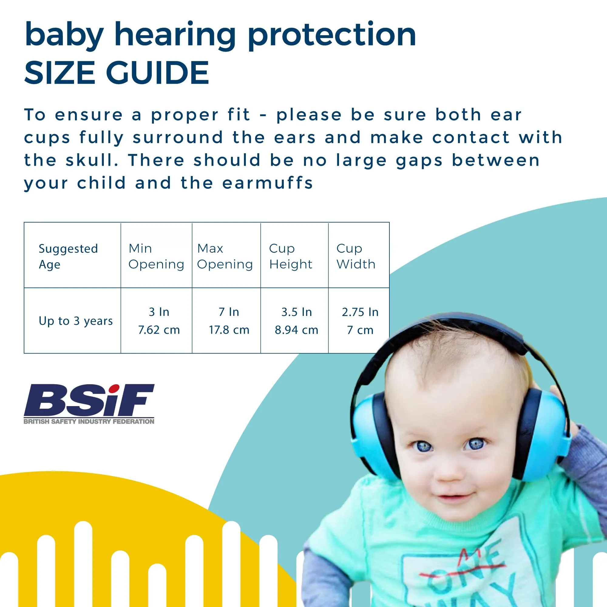 Banz Bubzee Baby Ear Defenders 0-36 Months, Noise Cancelling Headphones for Kids Blue