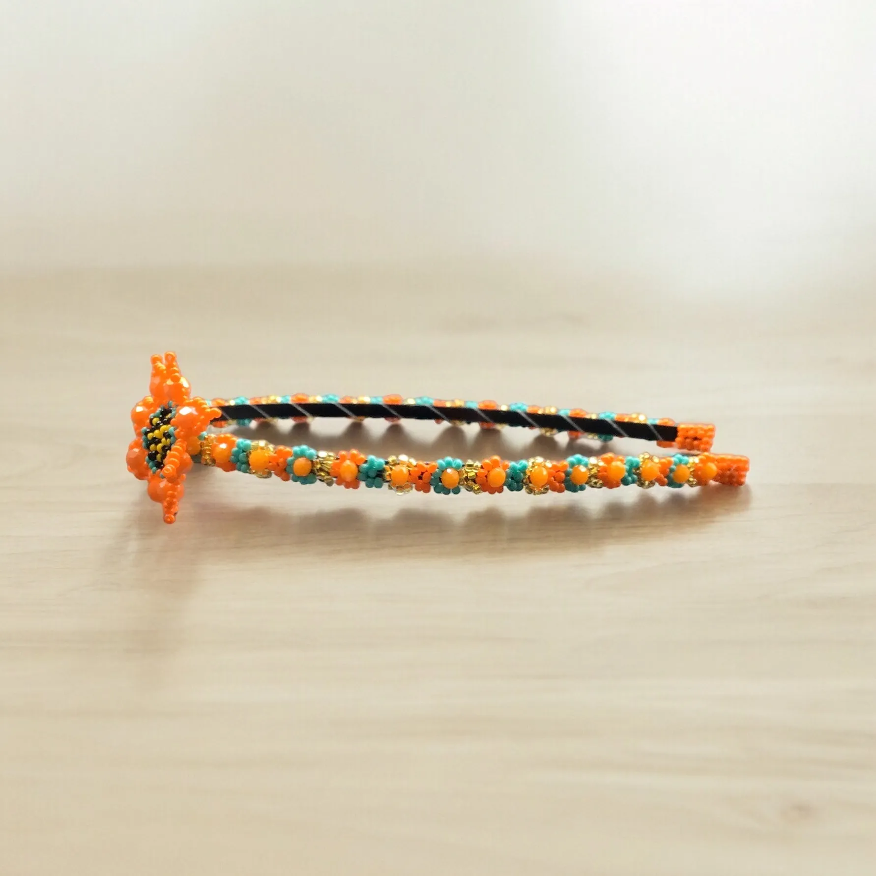 Beaded Headband with Flower (8)