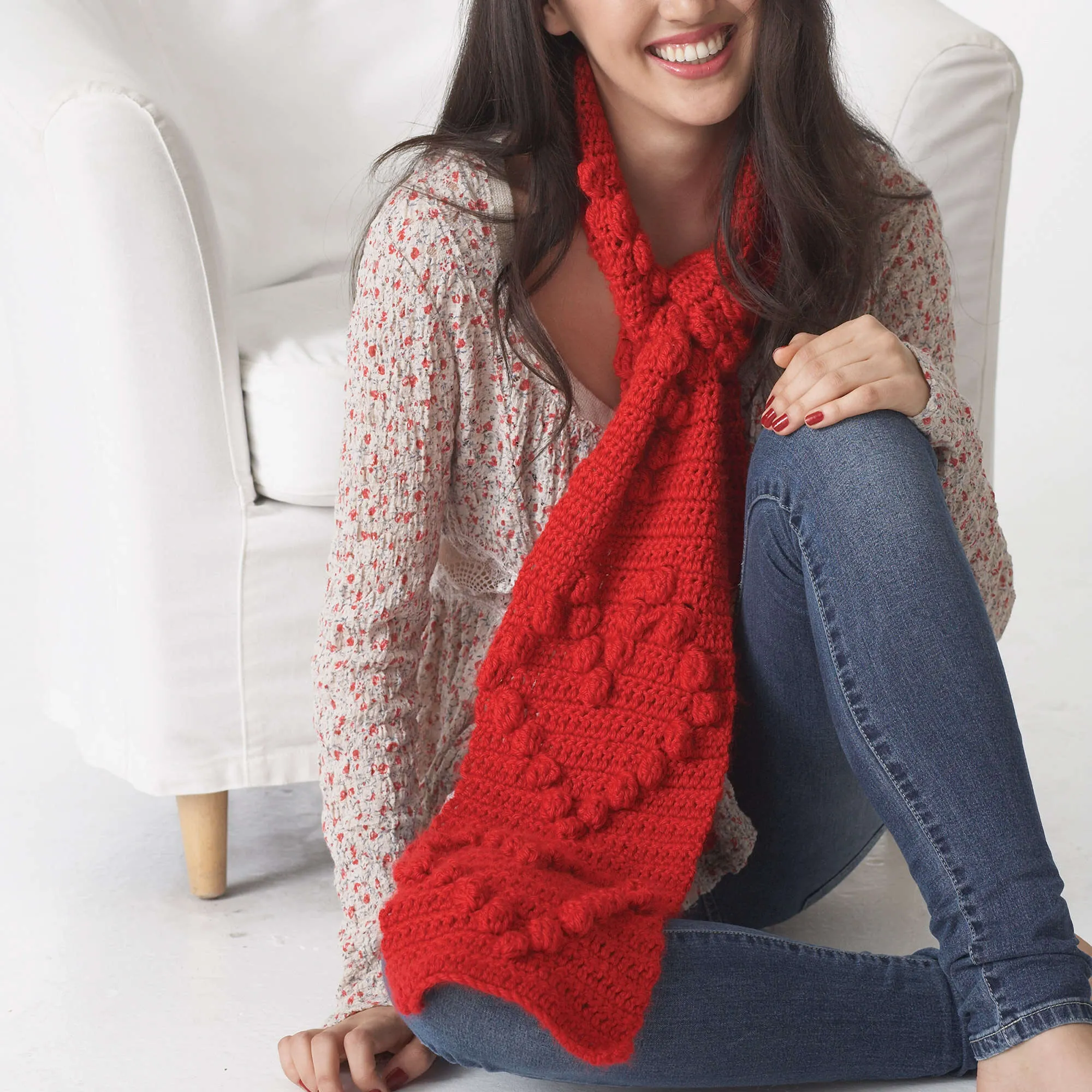 Bernat Crochet Valentine Heart Scarf