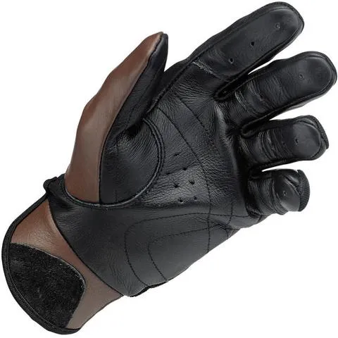 Biltwell Bantam Leather Hybrid Gloves - Chocolate