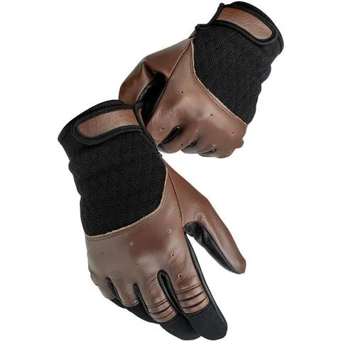 Biltwell Bantam Leather Hybrid Gloves - Chocolate