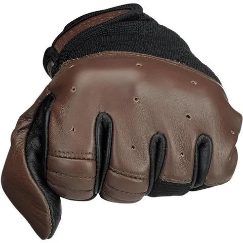 Biltwell Bantam Leather Hybrid Gloves - Chocolate