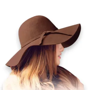 Boho Chic Round Crown Wide Brim Floppy Hat