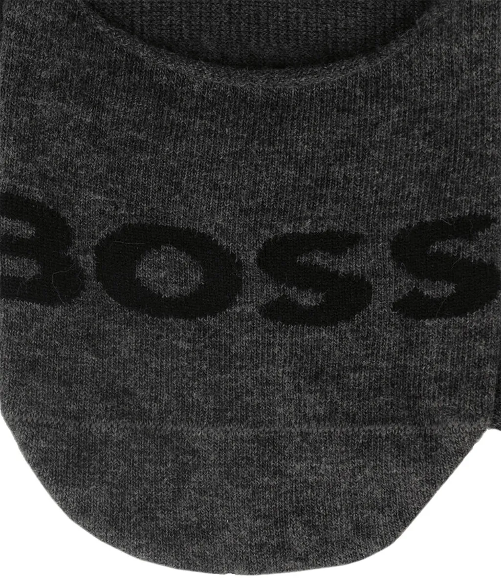 Boss 2 Pair Invisible Logo Sock In Dark Grey For Men