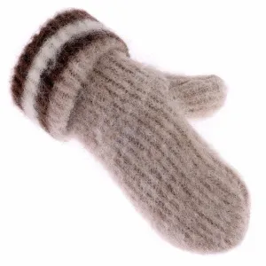 Brushed Wool Mittens - Brown