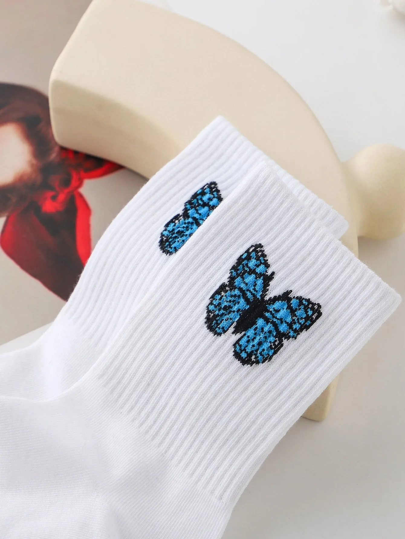 Butterfly Crew Socks Funny Socks for Women Novelty Socks Funky Socks Gift for