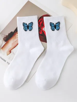 Butterfly Crew Socks Funny Socks for Women Novelty Socks Funky Socks Gift for