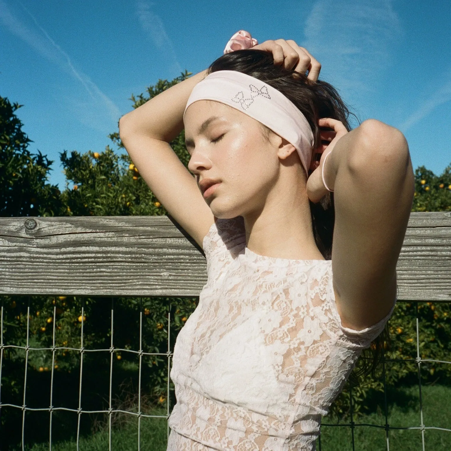 Butterfly Headband in Peach Fuzz