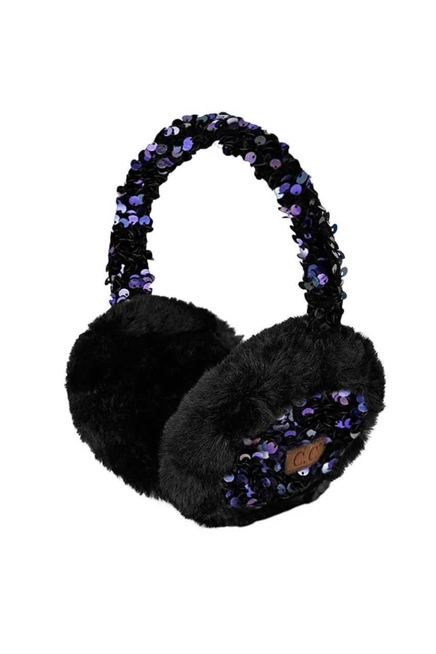 C.C Faux Fur Sequin EARMUFFS-EM-4282