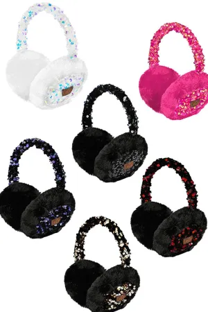 C.C Faux Fur Sequin EARMUFFS-EM-4282