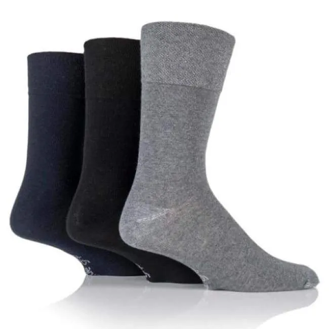 Charcoal, Navy & Black Non Binding Socks for Men