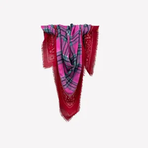 Citrus Tartan Scarf - Red/Fuschia