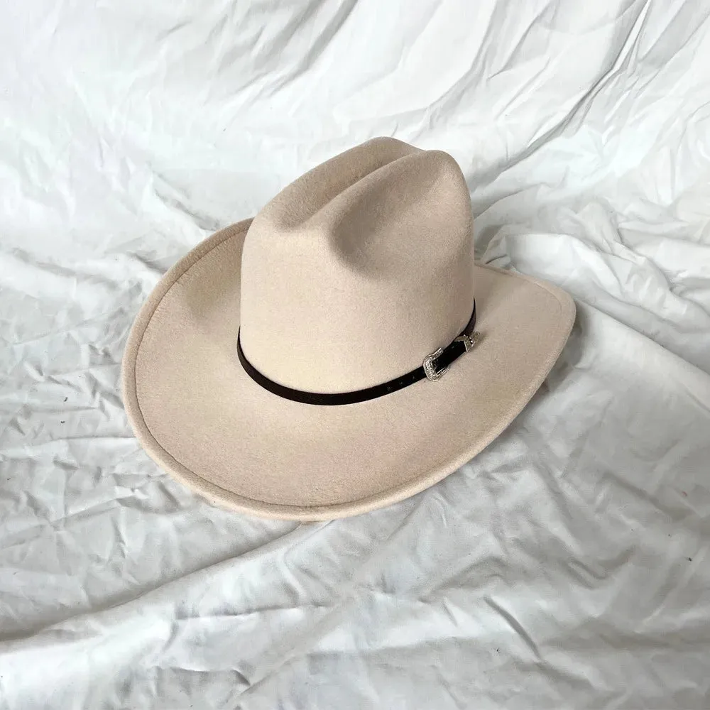 Cowboy Hat Leather Wide Brim Cloche Church Sombrero Hombre Caps