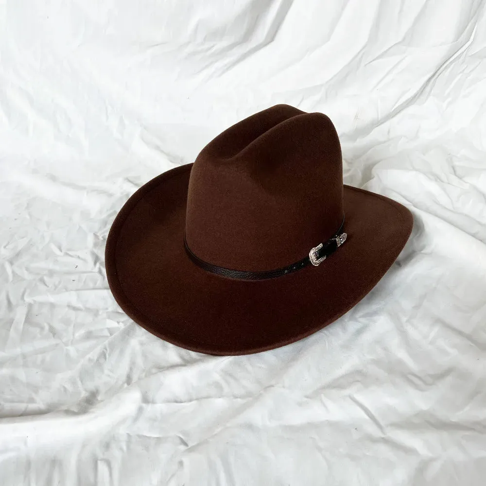 Cowboy Hat Leather Wide Brim Cloche Church Sombrero Hombre Caps