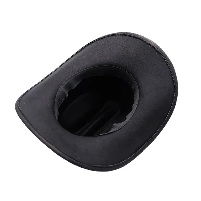 Cowboy Hat Leather Wide Brim Cloche Church Sombrero Hombre Caps