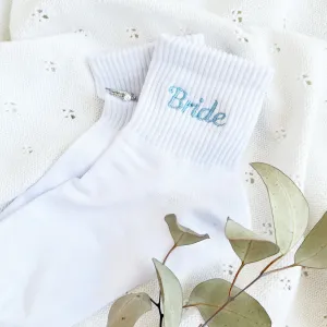 Custom Embroidered Bride Ankle Socks