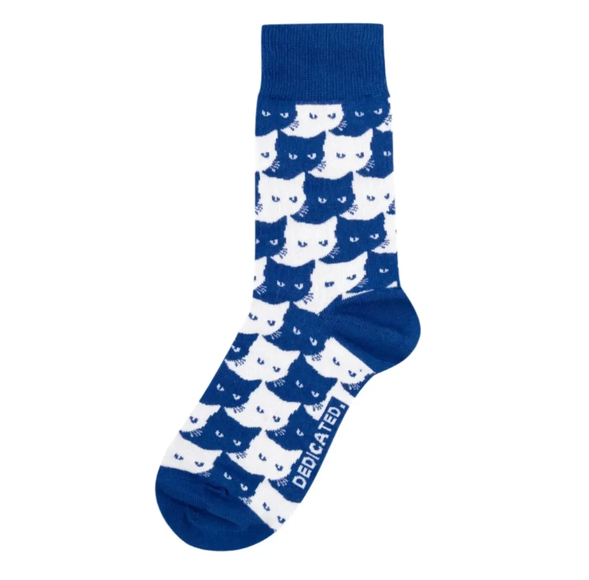 DEDICATED Sigtuna socks pepita cats sodalite blue women