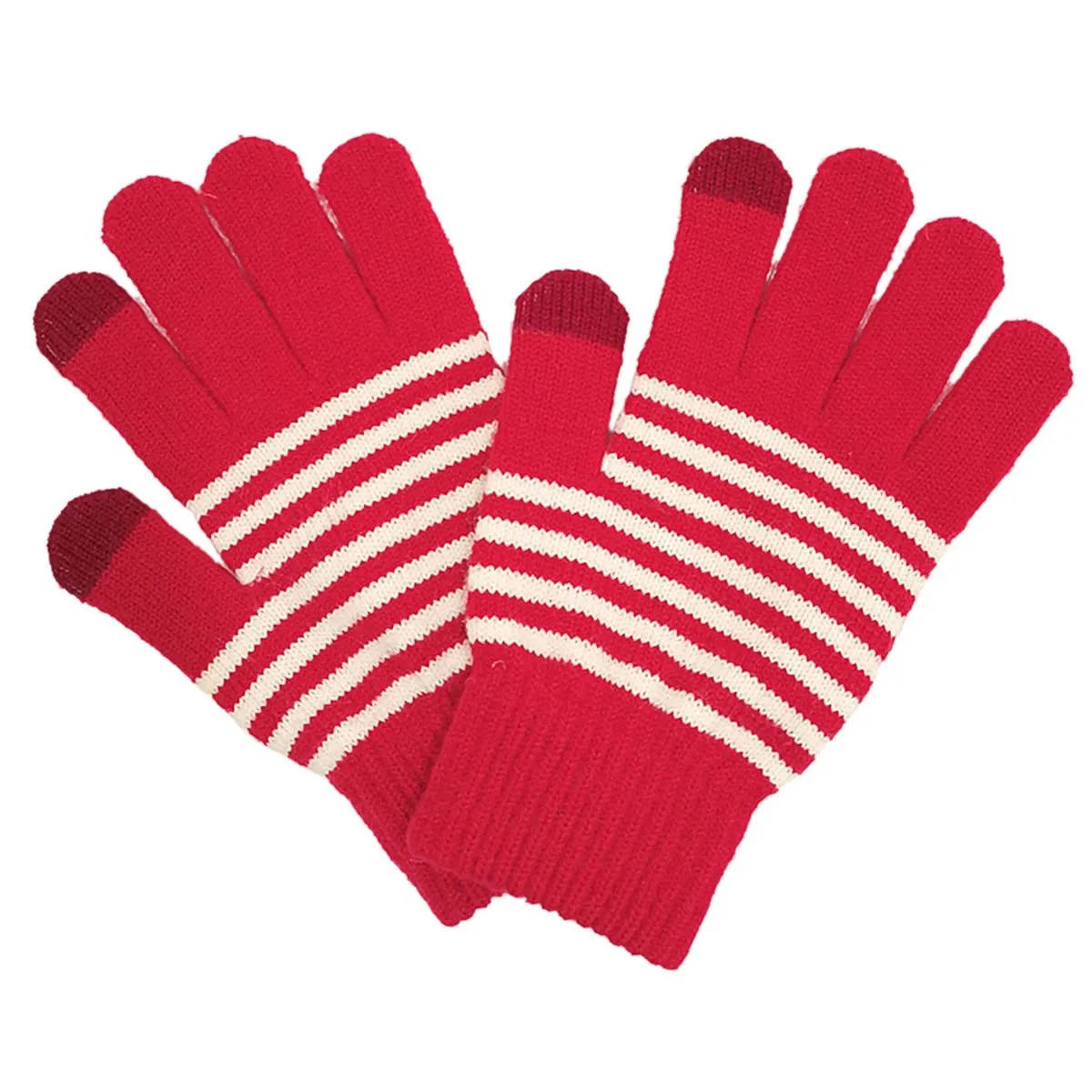 Delta Sigma Theta / DST Inspired Gloves Red White Stripe Winter Gloves for Women|One Size