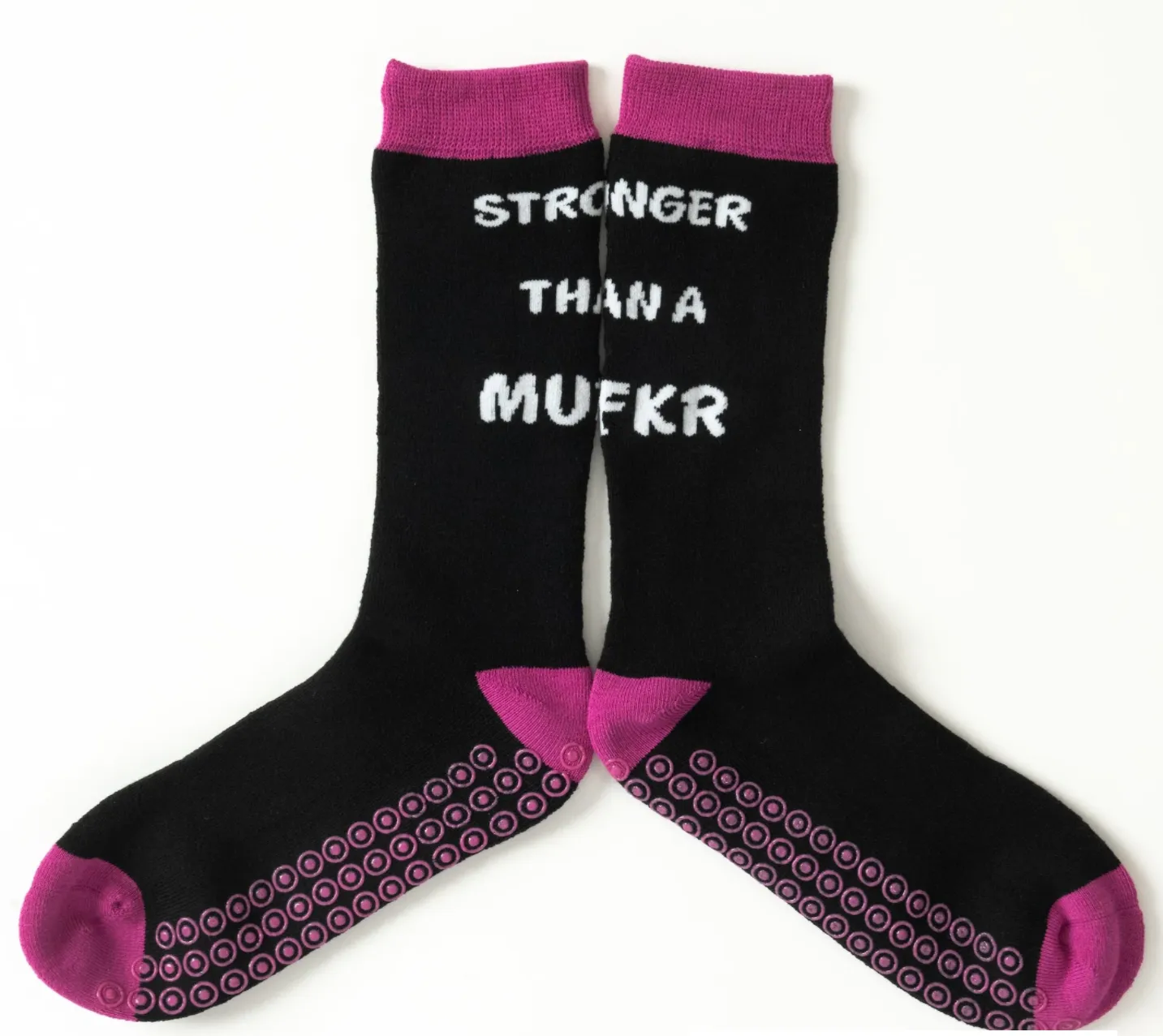 Dr Socko Stronger Than A MF Non Slip Crew Socks -Small