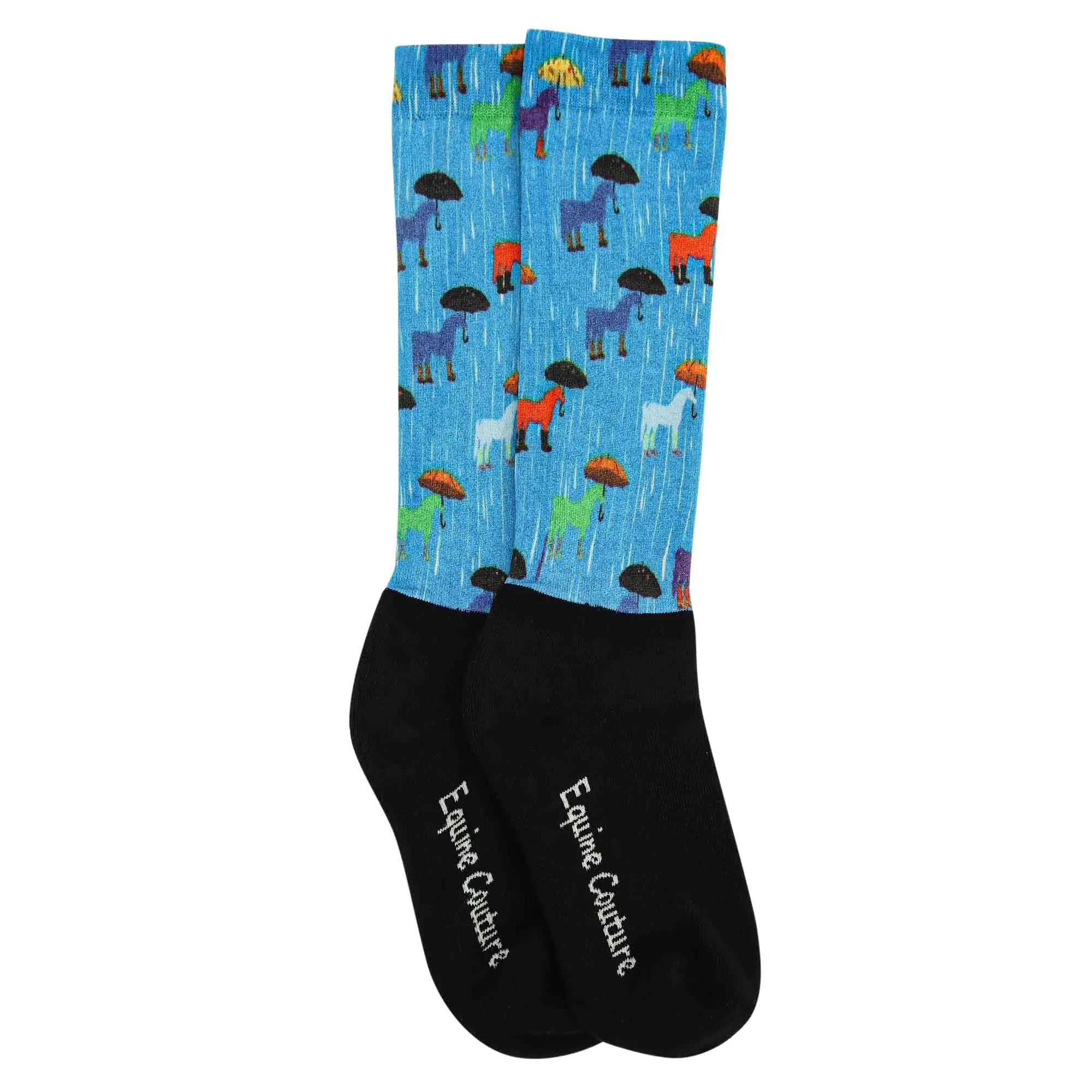 Equine Couture Children'S OTC Boot Socks- Rainy Day Ponies