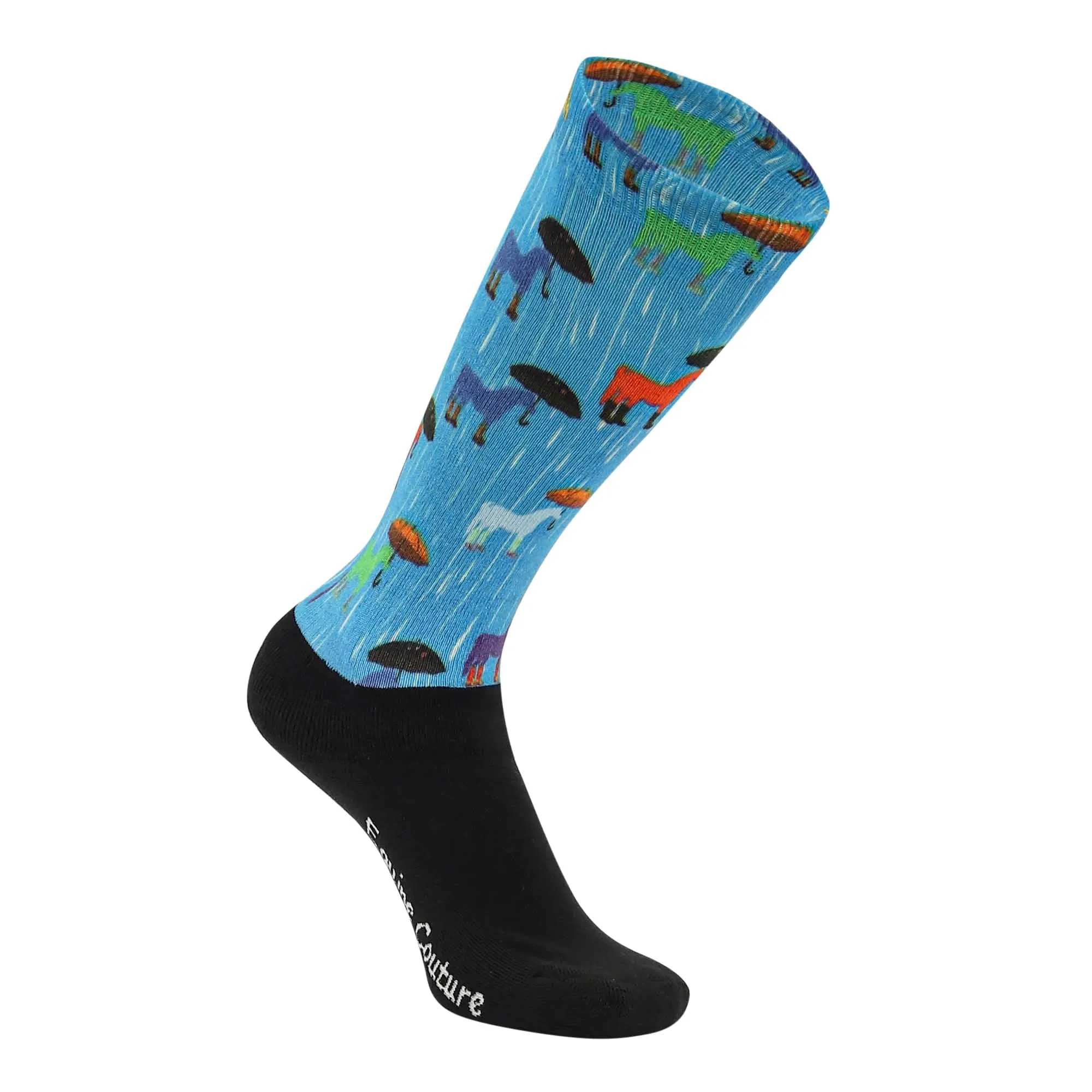 Equine Couture Children'S OTC Boot Socks- Rainy Day Ponies