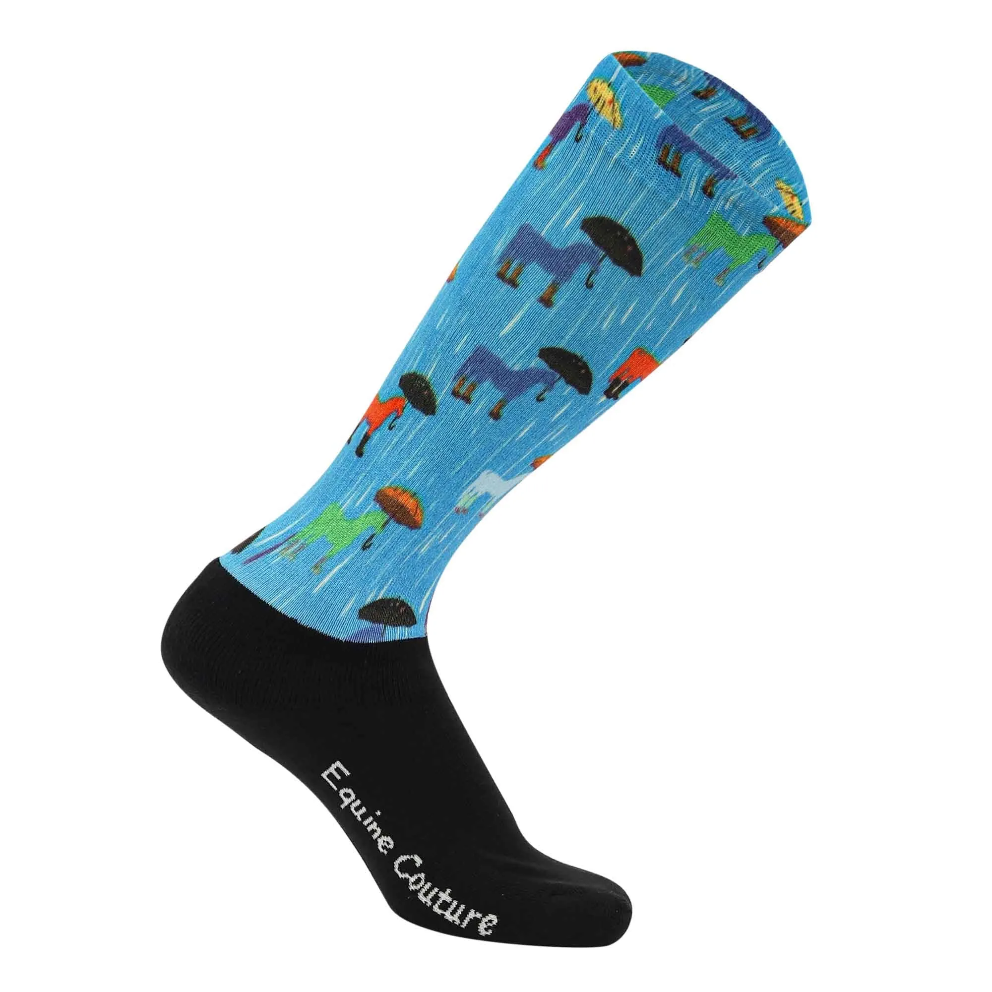 Equine Couture Children'S OTC Boot Socks- Rainy Day Ponies