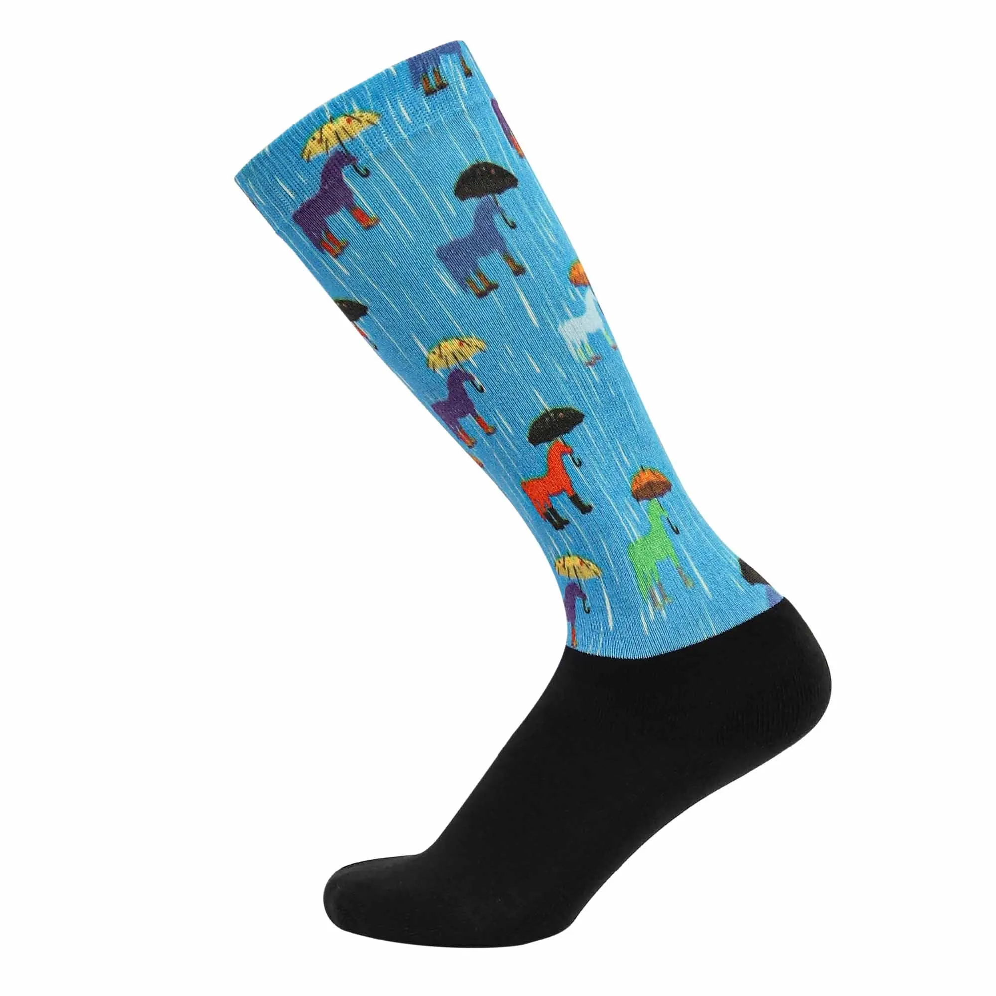 Equine Couture Children'S OTC Boot Socks- Rainy Day Ponies