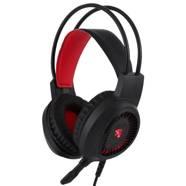 HAMTOD V1000 Pro Gaming Headset with Dual 3.5mm Connectors, Built-in Microphone & LED Lighting - 2.1m Cable Length