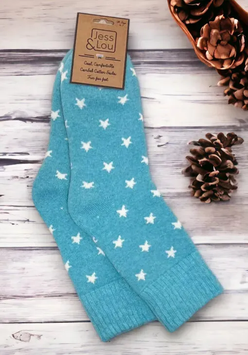 Jess and Lou Sleek Stylish Stars Ribbed Cosy Socks