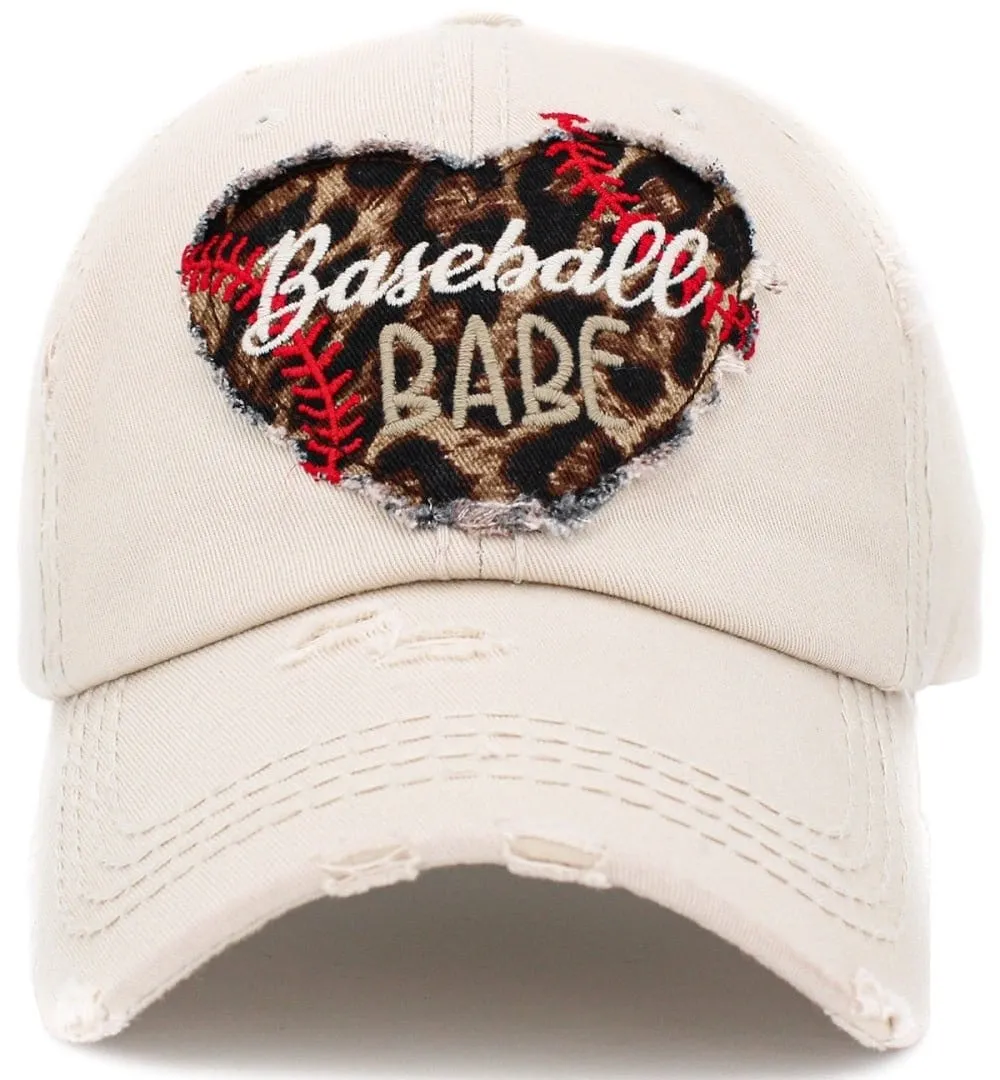 KBV1393 "Baseball Babe" Vintage Washed Baseball Cap