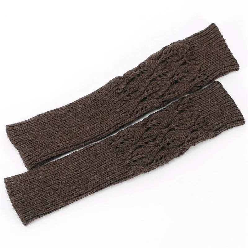 Knitted Jacquard Open Finger Gloves - Autumn/Winter Collection