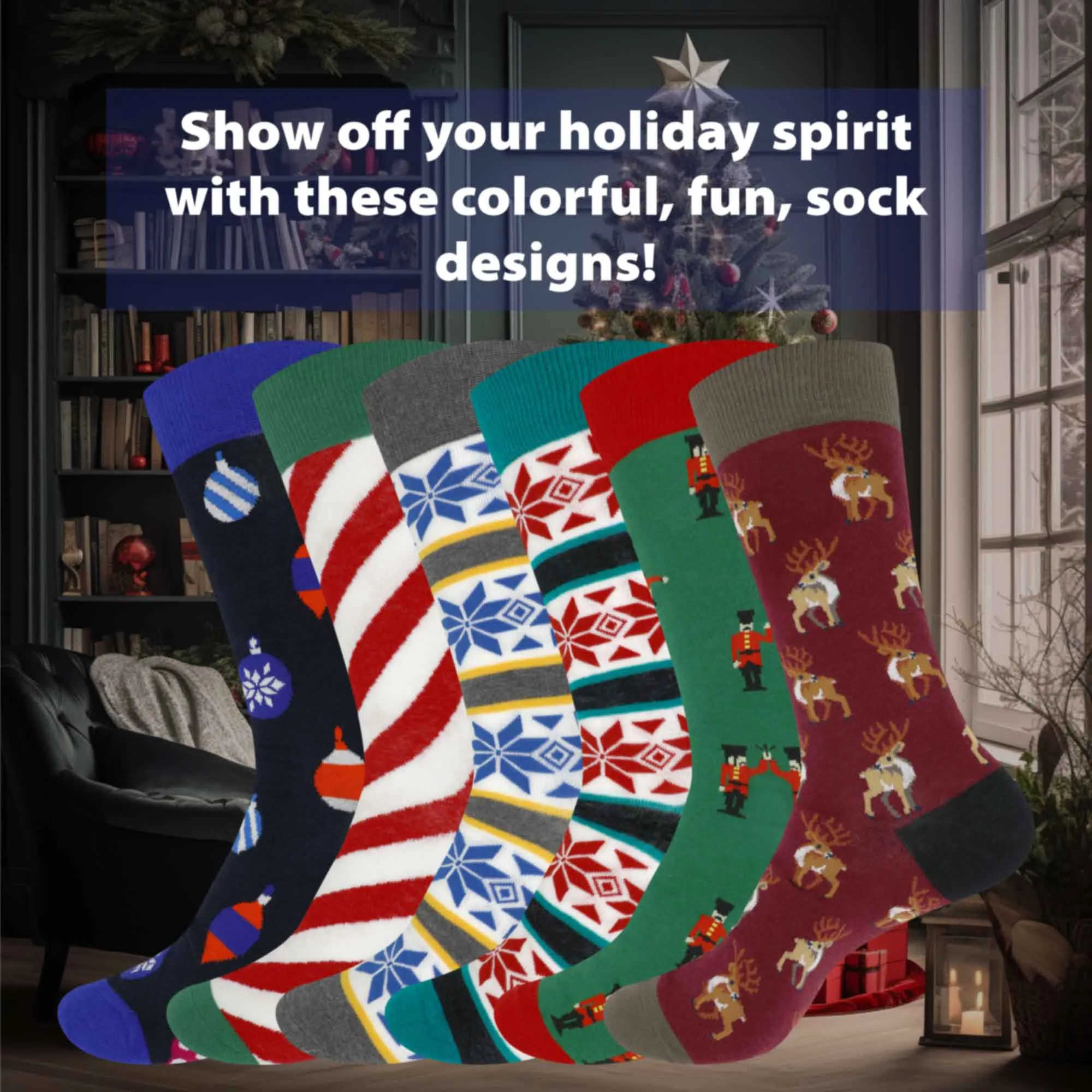 Men's Cotton Christmas Design Socks