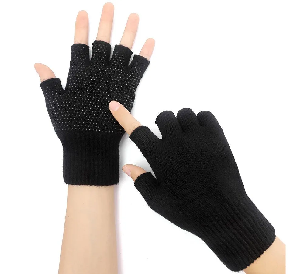 Mens Fingerless Gloves With Non Slip Dots