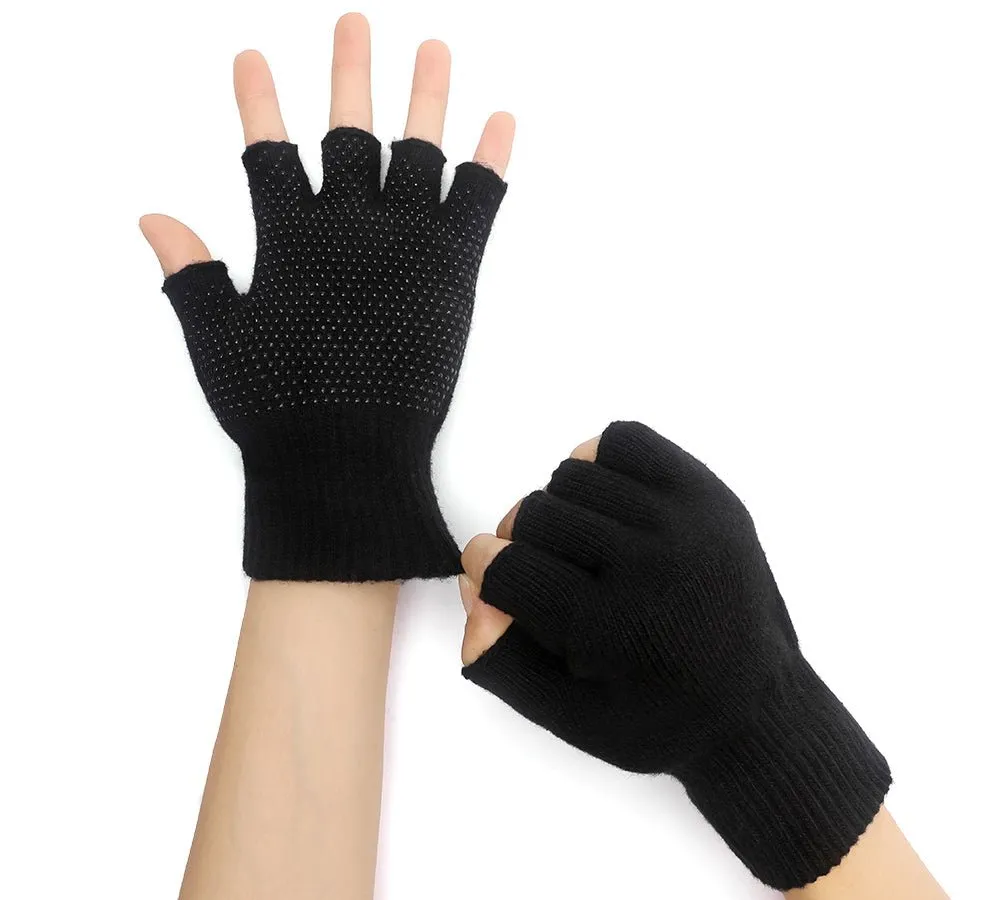 Mens Fingerless Gloves With Non Slip Dots