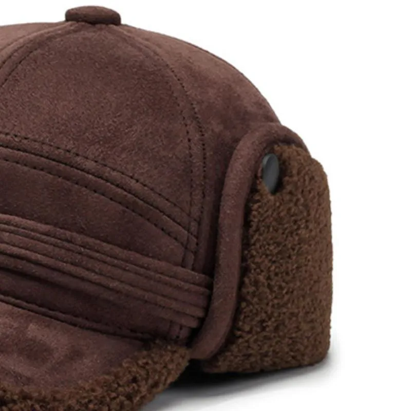 Men's Retro Casual Plus Velvet Earmuff Hat 08487479TO