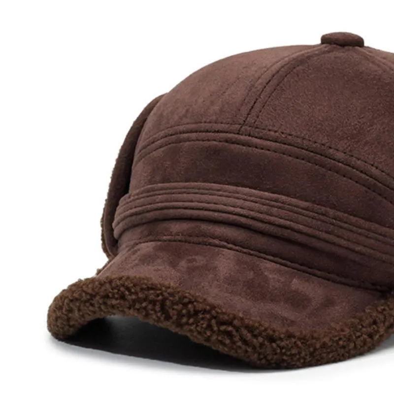 Men's Retro Casual Plus Velvet Earmuff Hat 08487479TO