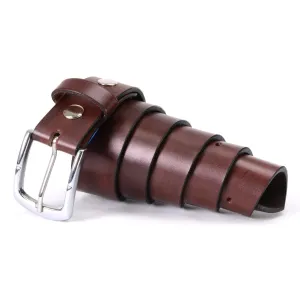 Milwaukee Leather MP7118 Men's Brown Premium Leather 1.5 Inch Wide Belt with Interchangeable Buckle